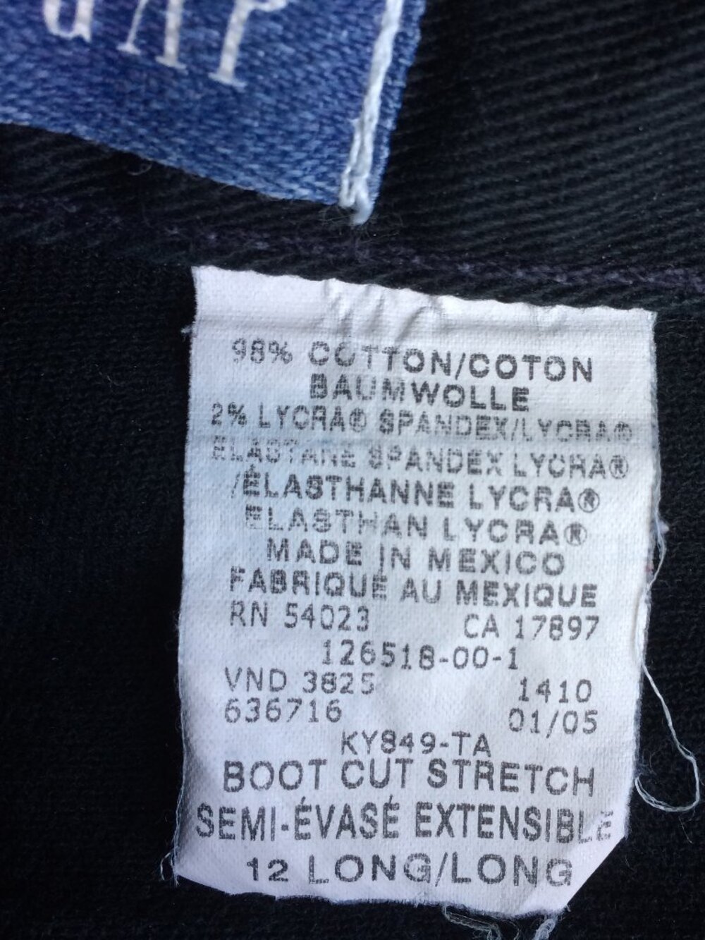 GAP Boot Cut Black Denim Jeans Size 12 Long - Picture 8 of 11